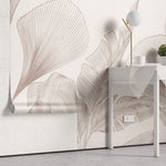 Tapet Personalizat Leaf cu frunze abstracte texturate - MINIMALIST LINE LEAVES