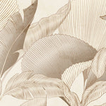 Tapet Personalizat Leaf cu frunze abstracte texturate in nuante de bej - VINTAGE LINE LEAVES