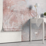 Tapet Personalizat Leaf cu frunze tropicale in nuante de roz si fundal texturat - PINK LEAF WALL