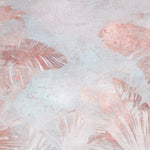 Tapet Personalizat Leaf cu frunze tropicale in nuante de roz si fundal texturat - PINK LEAF WALL