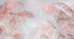 Tapet Personalizat Leaf cu frunze tropicale in nuante de roz si fundal texturat - PINK LEAF WALL
