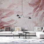 Tapet Personalizat Leaf cu frunze in nuante de roz - PLASTER PINK LEAF
