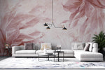 Tapet Personalizat Leaf cu frunze in nuante de roz - PLASTER PINK LEAF