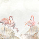 Tapet Personalizat Leaf cu frunze de lotus si flamingo roz - FLAMINGO LOTUS