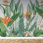 Tapet personalizat tropical cu jungla tropicala in nuante de verde cu plante tropicale tropical paradise