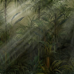 Tapet personalizat tropical cu straturi texturate in nuante vii de verde inchis oferind o senzatie de profunzime si mister tropical texture dark