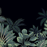 Tapet personalizat Tropical cu peisaj tropical pe un fundal negru - BLACK JUNGLE