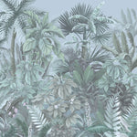 Tapet personalizat Tropical cu plante tropicale intr-un fundal albastru - BLUE TINTED JUNGLE