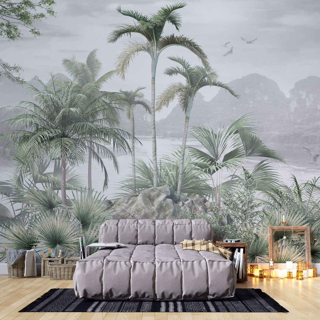 Tapet personalizat Tropical cu peisaj tropical aflat in ceata - TROPICAL PHILIPPINES