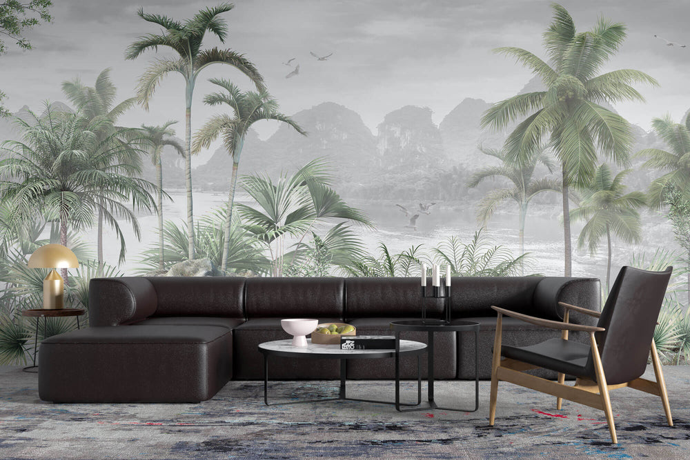 Tapet personalizat Tropical cu peisaj tropical aflat in ceata - TROPICAL PHILIPPINES