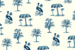 Tapet personalizat Tropical cu elemente tropicale in nuante de albastru - SUMMER VACATION
