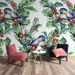 Tapet personalizat Tropical cu pasari si fructe - BIRDS AND BERRIES