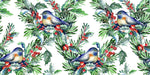 Tapet personalizat Tropical cu pasari si fructe - BIRDS AND BERRIES
