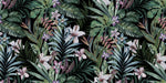 Tapet personalizat Tropical cu plante tropicale si flori de hibiscus - DARK PINKY TROPICAL
