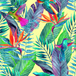 Tapet personalizat Tropical cu pasari si plante verzi - FLASHY TROPICAL