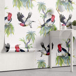 Tapet personalizat Tropical cu pasari exotice - RED-HEADED CARDINAL