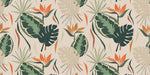 Tapet personalizat Tropical cu plante tropicale pe un fundal crem - BOHO TROPICAL LEAVES