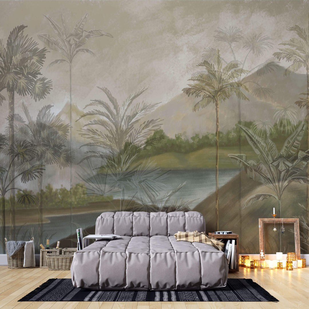 Tapet personalizat - TROPICAL MOUNTAIN LANDSCAPE | Beudis