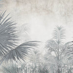 Tapet personalizat Tropical cu plante tropicale in nuante vernil gi - FADED SAGE PALMS