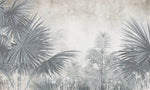 Tapet personalizat Tropical cu plante tropicale in nuante vernil gi - FADED SAGE PALMS