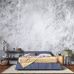 Tapet personalizat Tropical cu bambus gri - GREYSCALE BAMBOO