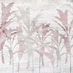 Tapet personalizat Tropical cu frunze de bananier roz pe un fundal texutrat de plaster - PLASTER ABSTRACT JUNGLE