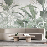 Tapet personalizat Tropical cu plante verzi si cer innorat - GREEN HUMID JUNGLE