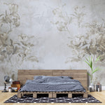 Tapet personalizat Tropical cu copaci in nuante de sepia - FICUS LYRATA