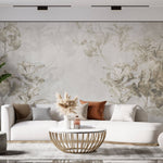 Tapet personalizat Tropical cu copaci in nuante de sepia - FICUS LYRATA