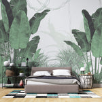 Tapet personalizat Tropical cu plante cu frunze mari verzi - TROPICAL BUSH
