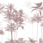 Tapet personalizat Tropical cu copaci tropicali in nuante de rosiatice - PLUM PALMS