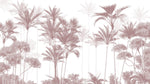Tapet personalizat Tropical cu copaci tropicali in nuante de rosiatice - PLUM PALMS