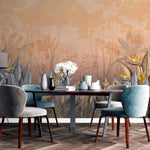 Tapet personalizat Tropical cu floarea paradisului in nuante calde - YELLOW BIRD OF PARADISE