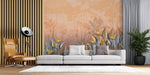 Tapet personalizat Tropical cu floarea paradisului in nuante calde - YELLOW BIRD OF PARADISE
