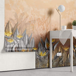 Tapet personalizat Tropical cu floarea paradisului in nuante calde - YELLOW BIRD OF PARADISE