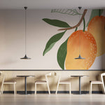 Tapet personalizat cu Fructe cu piersici lunguiete pe un fundal crem - LONG PEACH