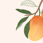 Tapet personalizat cu Fructe cu piersici lunguiete pe un fundal crem - LONG PEACH