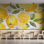 Tapet personalizat cu Fructe cu lamai inflorite - LEMON BLOSSOM