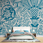 Tapet personalizat Mozaic cu model tropical de mosaic - BLUE INDIAN