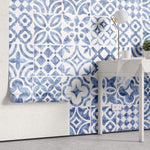 Tapet personalizat Mozaic cu mosaic abstract in nuante de albastru - WATERCOLOR MOSAIQUE