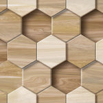 Tapet personalizat Mozaic cu mosaic ceramic 3D ce ilustreaza textura de lemn - WOOD TILES