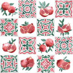 Tapet personalizat Mozaic cu mosaic fructat cu rodii - POMEGRANATE TILES