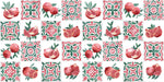 Tapet personalizat Mozaic cu mosaic fructat cu rodii - POMEGRANATE TILES