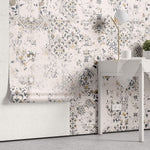 Tapet personalizat Mozaic cu mosaic in nuante de crem - VINTAGE KITCHEN