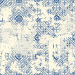 Tapet personalizat Mozaic cu mosaic texturat in nuante de albastru si crem - VINTAGE BLUE ORIENTAL