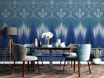 Tapet personalizat Mozaic cu motive indiene in nuante de albastru - BLUE MUMBAI