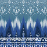 Tapet personalizat Mozaic cu motive indiene in nuante de albastru - BLUE MUMBAI