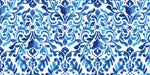 Tapet personalizat Mozaic cu pictura in nuante de albastru intens - BLUE DAMASK FLOWERS