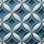 Tapet personalizat Mozaic cu elemente florale 3D - 3D FLOWER TILES