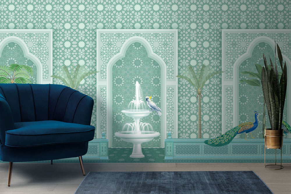 Tapet personalizat Mozaic cu perete 3D si elemente de mosaic colorat - STONE MOSAIQUE